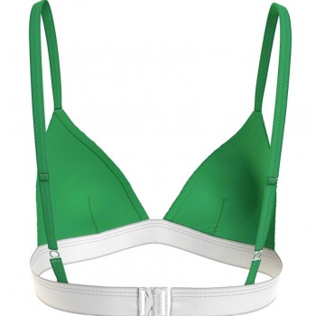 Tommy Hilfiger γυναικείο μαγιό top B cup σε πράσινο χρώμα με λάστιχο,κανονική γραμμή,100%polyester UW0UW04079 LY3